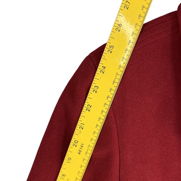 Calvin Klein Womens 12 Red Double Breasted Wool Cashmere Blend Peacoat Timeless - Picture 11 of 16